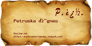 Petruska Ágnes névjegykártya