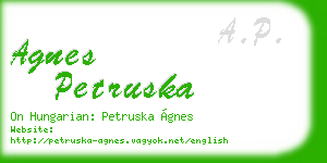 agnes petruska business card