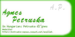 agnes petruska business card